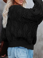 Load image into Gallery viewer, Dokotoo Fall Sweaters for Women V Neck Crochet Hollow Out Lightweight Oversized Fashion Winter Clothing 2025 Cable Knit Off The Shoulder Sweater Women's Clothing Black
