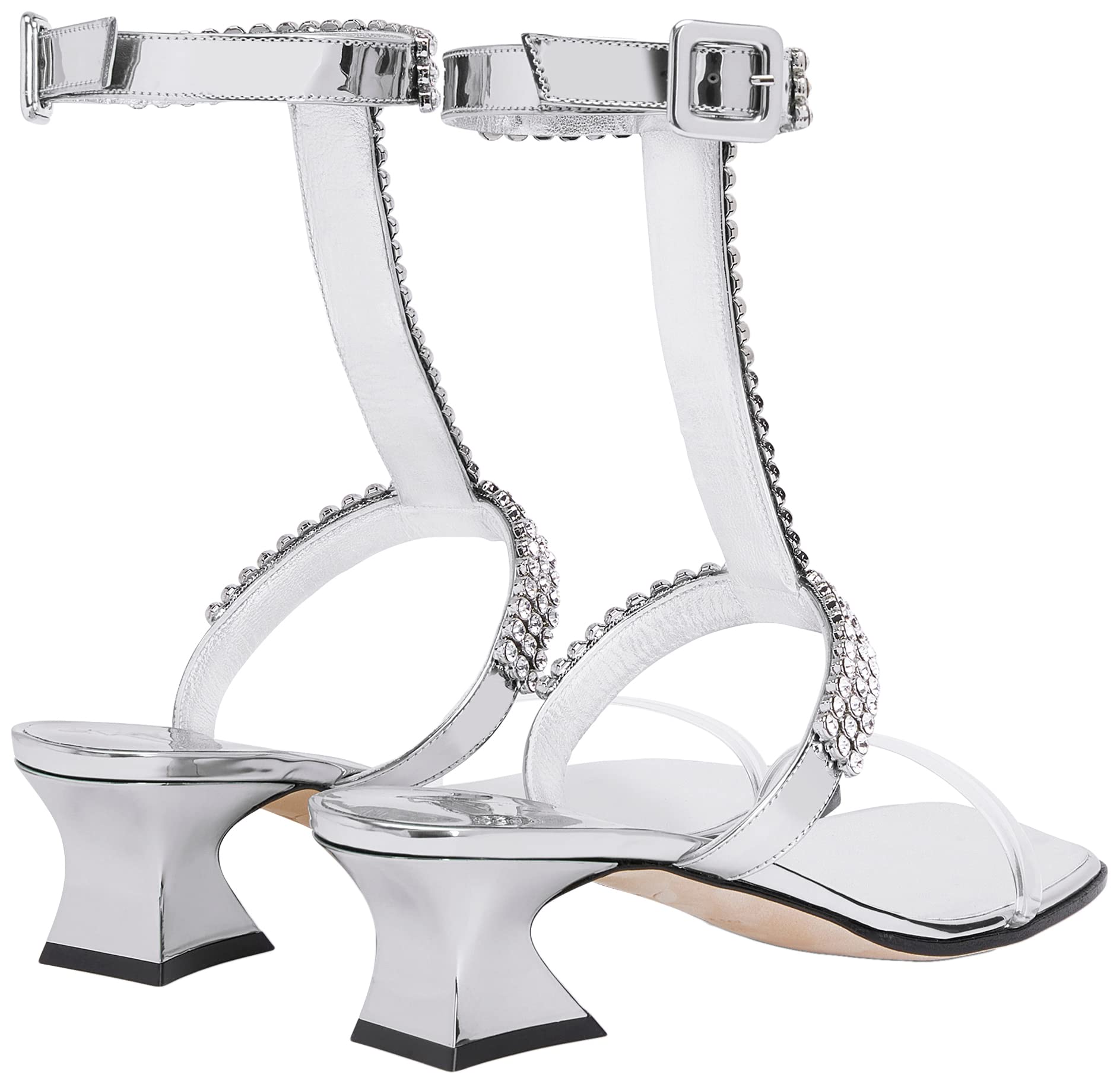 Giuseppe Zanotti, Devine Crystal 45 Sandals, 9, Silver