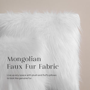 Phantoscope Pack of 2 Faux Fur Solid Throw Decorative Pillow Cover Cushion Covers Luxury Soft Decorative Pillowcase Fuzzy Pillow Covers for Bed/Couch,White 26 x 26 Inches