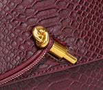 Load image into Gallery viewer, Beaguful Womens Fashion Leather Clutch Bag Crocodile Print Evening Handbag Crossbody Tote Bag Golden
