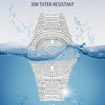 Load image into Gallery viewer, Luxury Unisex Watch Crystal Diamond Watches Big Face Women's Men's Quartz Watch Gold Color Silver Color Rose Gold Stainless Steel Bracelet Band (Silver)
