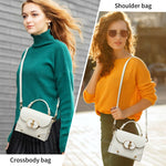 Load image into Gallery viewer, HOZYU Women's Top Handle Bags,Handbags for Women,Shoulder Bag or Crossbody Bags,Evening Bags,Recyled Genuine Leather Handbags (White)
