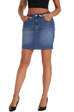 Load image into Gallery viewer, GUANYY Denim Skirt for Women High Waisted Mini Blue Jean Skirt Sparkly Diamond 2025 Diamond Medium

