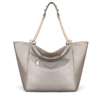 Load image into Gallery viewer, Montana West Oversized Tote Bag for Women Work Handbag Hobo Bag with Chain Handle and Rivets Decoration Pewter MWC-2751PT
