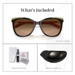 Load image into Gallery viewer, Ralph Lauren RA5203 109013 54MM Black Nude/Brown Gradient Cateye Sunglasses for Women +Bundle with Accessory Eyewear Kit
