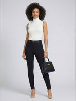 Load image into Gallery viewer, Conceited Stretch Slacks for Women - Wear to Work - Tummy Control - Slim Leg - Pockets - Ponte - (Available in Plus Size) - Endorse - Black - Small
