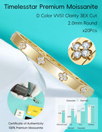Load image into Gallery viewer, TIMELESSTAR Gold Bangle Bracelets for Women Gifts Four Leaf Clover Bracelet Moissanite Diamond Tennis 925 Sterling Silver Chunky 18k Plated Cute Friendship Dainty Womens Bangles Stack Non Tarnish
