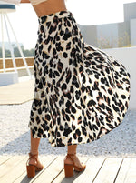 Load image into Gallery viewer, Newchoice Plus Size Skirts Bohemian,Self Tie Waist Sexy Hawaiian Wrap Cover Up Skirt (L,Leopard Khaki)
