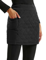 Load image into Gallery viewer, JACK SMITH Women's Puffer Quilted Skirt Insulated Black Warm Winter Snow Skorts for Hiking Running Golf Outdoors Zipping Both Way
