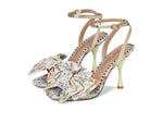 Load image into Gallery viewer, Betsey Johnson Women&#39;s Denly Heeled Sandal, Natural Ditsy, 8.5
