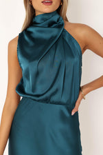 Load image into Gallery viewer, Petal &amp; Pup Women&#39;s Anabelle Halter Neck Mini Dress, Teal
