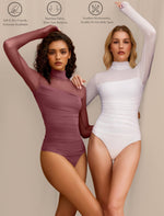 Load image into Gallery viewer, Avidlove Women Long Sleeve Bodysuit Turtle Neck Shapewear Body Suits Mesh One Piece Leotard Shirt Going Out Tops Fall Outfits
