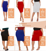 Load image into Gallery viewer, Hybrid &amp; Company Womens Pencil Skirt Premium Nylon Ponte Stretch Office Made in The USA Below Knee KSK45006 1073T RED M
