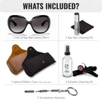 Load image into Gallery viewer, Ray-Ban RB4098 JACKIE OHH II Butterfly Shaped Non-Polarized Sunglasses for Women – Includes Official RAYBAN Eyewear Kit – Ideal Formal &amp; Casual Wear Sunglasses – Grey Gradient Lens
