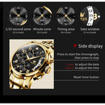 Load image into Gallery viewer, OLEVS Watches for Men,Mens Watches,Mens Gold Watch Big Large Face Black and Gold Waterproof Stainless Steel Dress Chronograph Luxury Water Resistant Fashion Roman Numerals Wrist Watch,Reloj Hombre
