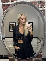 Load image into Gallery viewer, Cicy Bell Womens 2 Piece Tweed Blazer Shorts Sets Long Sleeve Double Breasted Suit Jackets Business Outfit Black
