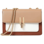 Load image into Gallery viewer, Crossbody Bags Cute Faux Leather Trendy Cross Body Bag for Women Small Color-Block Designer Handbags Ladies Satchel Chain Strap Shoulder Bag Brown Beige
