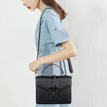 Load image into Gallery viewer, Women's Top Handle Bag with Strap Quilted Crossbody Bags Designer Handbags for Women Black Leather Cross body Purse Luxury Satchel Purses Flap Shoulder Bag
