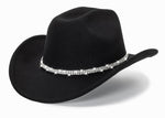 Load image into Gallery viewer, Glitter Silver Black Cowboy Hats for Women - Western Sparkly Rhinestone Cowgirl Hat for Ladies
