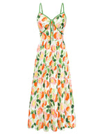 Load image into Gallery viewer, GRACE KARIN 2026 Women's Spaghetti Vacation Sundress Summer Beach Flowy Boho Floral Maxi Dresses with Pockets White Blue Floral M
