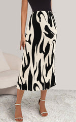 Load image into Gallery viewer, PRETTYGARDEN Womens Skirts Midi Length High Waist Zebra Print A Line Pleated Long Skirt Flowy Summer Stretch Maternity Skirt (Beige, Large)
