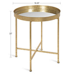Load image into Gallery viewer, Kate and Laurel Celia Metal Foldable Round Accent Table, 18.25&quot; x 18.25&quot; x 22&quot;, Glass Surface and Gold Frame, Modern Minimalist Design and Detachable Magnetic Tabletop
