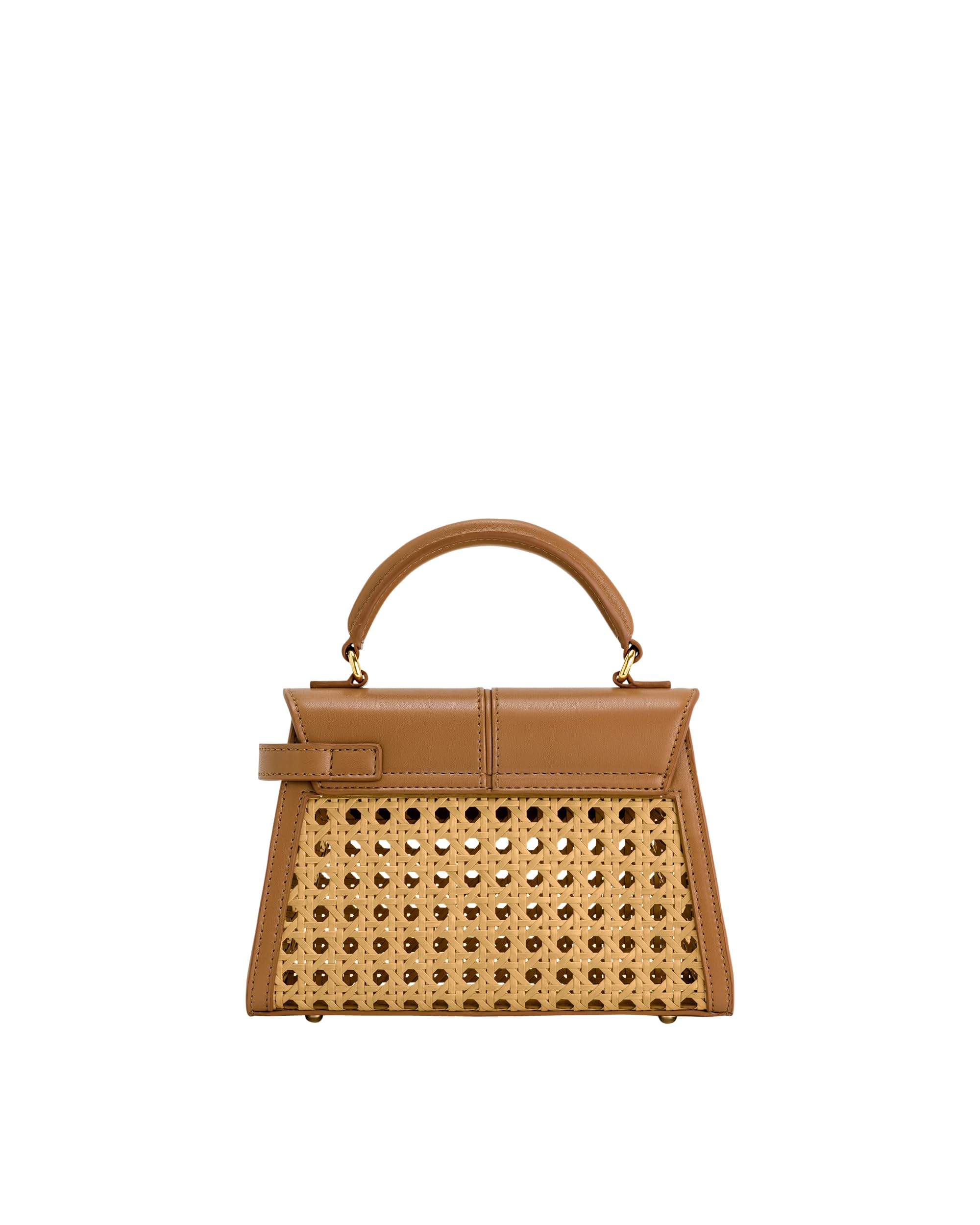 JW PEI Women's Elise Top Handle Bag - Brown Faux Bamboo Woven