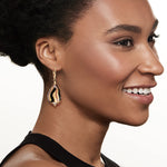 Load image into Gallery viewer, Ross-Simons Italian Black and Goldtone Murano Glass Drop Earrings in 18kt Gold Over Sterling
