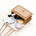 Load image into Gallery viewer, Crossbody Bags Cute Faux Leather Trendy Cross Body Bag for Women Small Color-Block Designer Handbags Ladies Satchel Chain Strap Shoulder Bag Brown Beige

