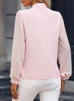 Load image into Gallery viewer, ZOOMOON Womens Tops Dressy Casual Sheer Long Sleeve V Neck Shirts Loose Flowy Business Work Blouses for Women Pink M
