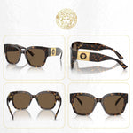 Load image into Gallery viewer, Versace VE4437U 108/73 54MM Havana/Dark Brown Square Sunglasses for Women +BUNDLE with ACCESSORY EYEWEAR KIT

