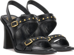 Load image into Gallery viewer, Vince Camuto Womens Ridena Studded Buckle High Heel Sandals Black 9.5 Medium
