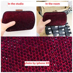 Load image into Gallery viewer, Boutique De FGG Mini Rhinestone Clutch Purse,Evening Bags and Clutches for Women Formal,Crystal Clutch Bag Wedding Handbags,Burgundy
