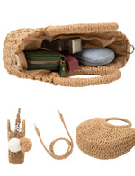 Load image into Gallery viewer, Garemcy Summer Straw Beach Bag Women&#39;s Woven Crossbody Shoulder Bag Womens Straw Tote Bag Handbag Khaki
