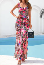Load image into Gallery viewer, PRETTYGARDEN Womens Dresses 2026 Casual V Neck Sleeveless Adjustable Strap Long Bodycon Dress Boho Summer Fashion Outfits (Pink Leopard, Medium)
