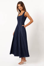 Load image into Gallery viewer, Petal &amp; Pup Callum Midi Dress - Dark Denim M
