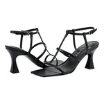 Load image into Gallery viewer, Marc Fisher LTD Women's Dennie Heeled Sandal, Black Leather 001, 8
