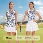 Load image into Gallery viewer, Soneven Women&#39;s Leopard Sleeveless Golf Shirts Tennis Polo Shirt Moisture Wicking Tank Tops Athletic Shirt
