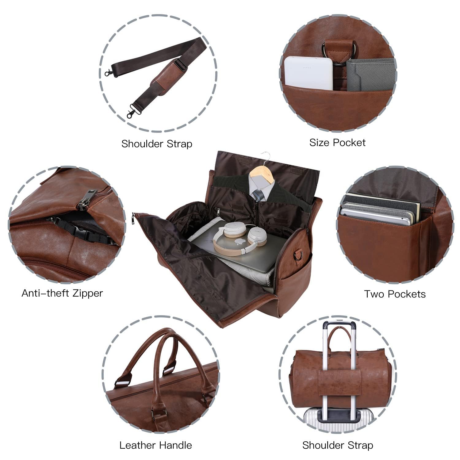Convertible Travel Garment Bag,Carry on Garment Duffel Bag for Men Women - 2 in 1 Hanging Suitcase Suit Business Travel Bag