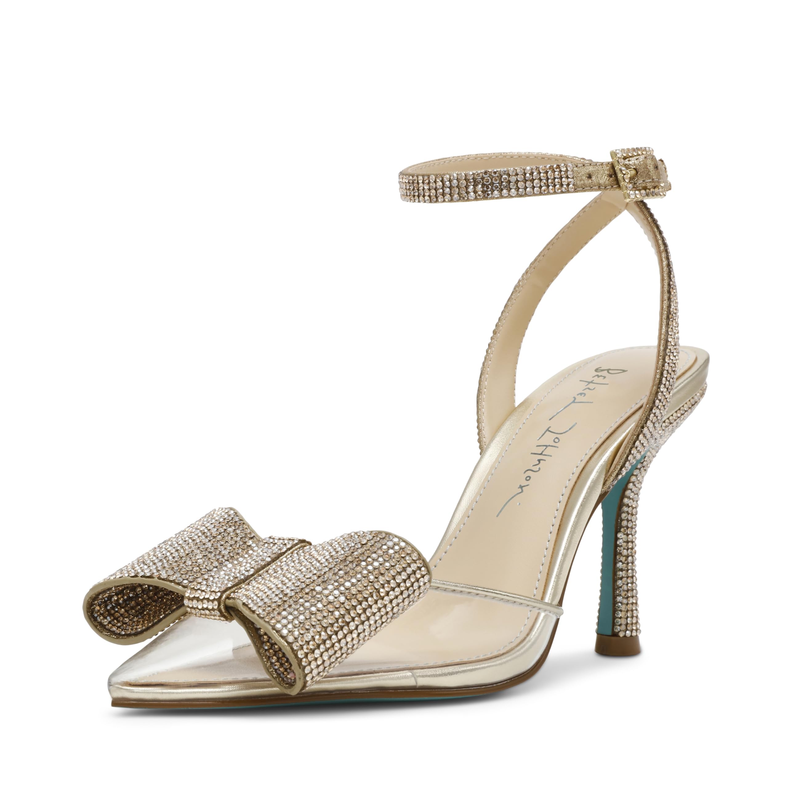 Betsey Johnson Women's Hart Heeled Sandal, Light Gold, 9