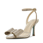 Load image into Gallery viewer, Betsey Johnson Women&#39;s Hart Heeled Sandal, Light Gold, 9
