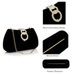 Load image into Gallery viewer, Buric Clutch Purses for Women Fashion Evening Bag Gold Clutch Small Crossbody Bag with Detachable Chain for Party/Wedding (Black)
