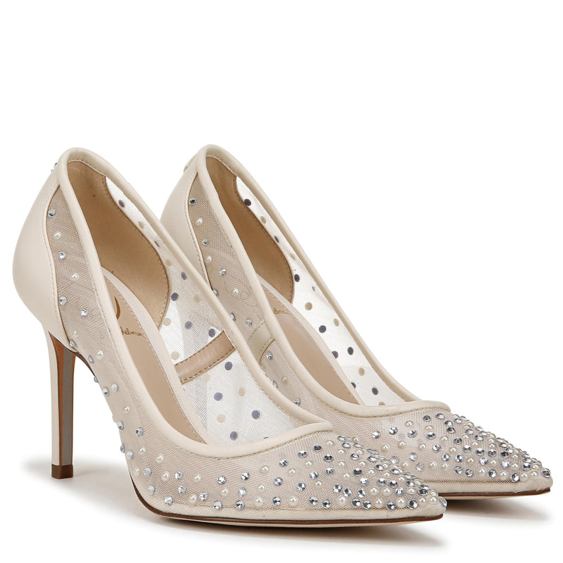 Sam Edelman Women's Hazel Mesh Pump Modern Ivory Glitz 9 Medium