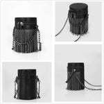 Load image into Gallery viewer, FONETTOS Y2K Punk Bag Tassel Totes Gothic Fringe Bag Women Shoulder Funky Bags Sourpuss Rock Fashion Crossbody Handbag

