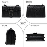 Load image into Gallery viewer, MYHOZEE Crossbody Bags for Women - Snake Printed Clutch Purses Leather Shoulder Bags Chain Strap Evening Handbags Brown
