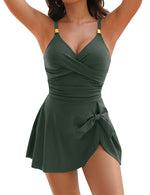 Load image into Gallery viewer, Blooming Jelly Womens One Piece Swimsuits Modest Tummy Control Bathing Suit Long Torso 2025 Swimdress (M, Army Green)

