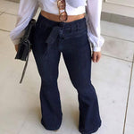 Load image into Gallery viewer, Pantete Womens High Waisted Bell Bottom Jeans Denim High Rise Flare Jean Pants with Belt
