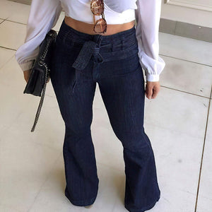 Pantete Womens High Waisted Bell Bottom Jeans Denim High Rise Flare Jean Pants with Belt