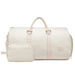 Load image into Gallery viewer, Convertible Garment Duffel Bag for Travel Womens Carry On Garment Bags With Toiletry Bag Large Weekender Bag Shoe Pouch 2 in 1 Hanging Suitcase Suit Travel Duffel Overnight Bags 2pcs Set Beige
