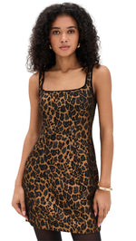 Load image into Gallery viewer, Saylor Women's Randi Leopard Jacquard Mini Dress, Multi, S
